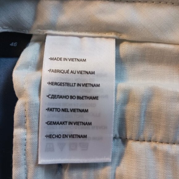 Oak Hill Mens Shorts Size 46 Flat Front Stretch Twill Chino Blue Cotton Blend - Picture 9 of 10